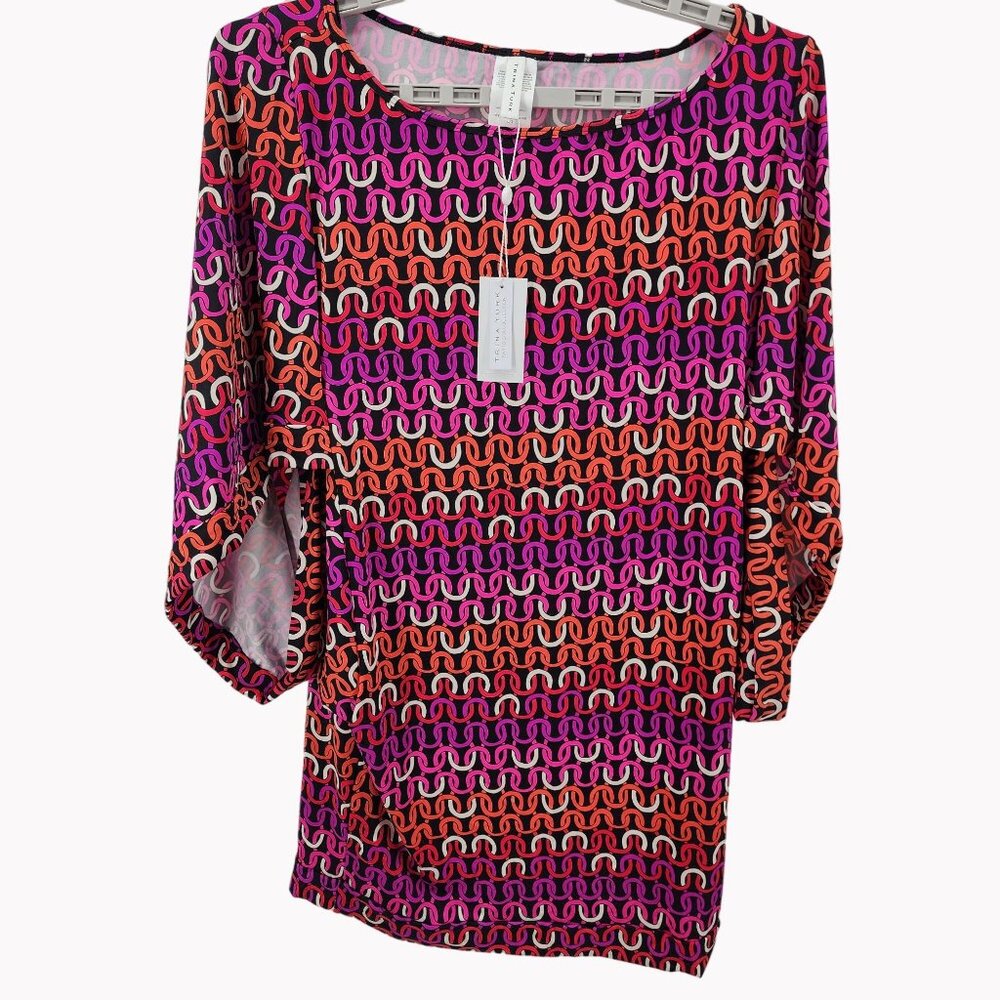 Trina Turk Size L Womens Echo Geometric Swim Cover Up Tunic New $152 Resort